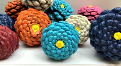 Faux Zinnias Pine Cone Crafts Faux Zinnias Pine Cone Crafts