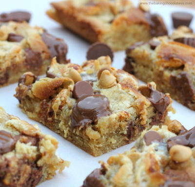 Disappearing Reeses Marshmallow Chocolate Chip Blondies