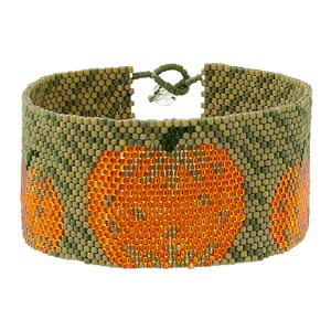 Rain Falling on Pumpkins Peyote Stitch Bracelet Rain Falling on Pumpkins Peyote Stitch Bracelet