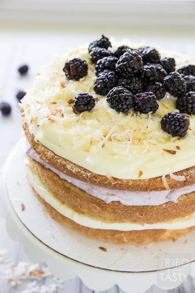 Blackberry Pina Colada Cake Blackberry Pina Colada Cake