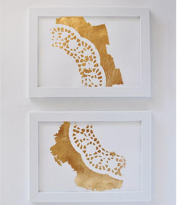 Gold Foil Doily Art