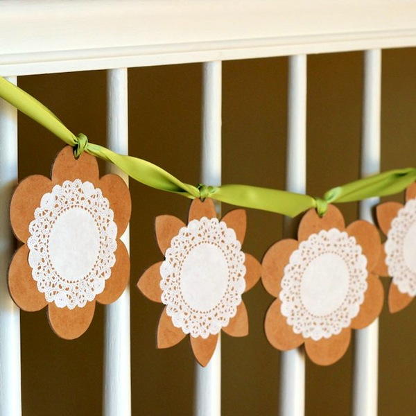 Doily Flower Garland