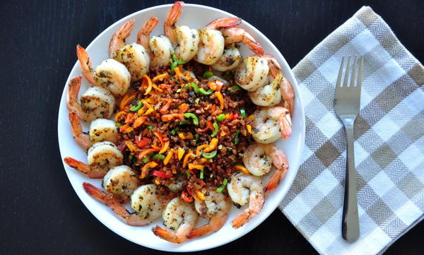 Shrimp with Pepper Topping Shrimp with Pepper Topping