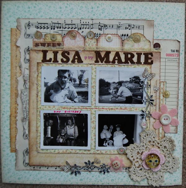 Vintage Drawer Scrapbook Layout Vintage Drawer Scrapbook Layout