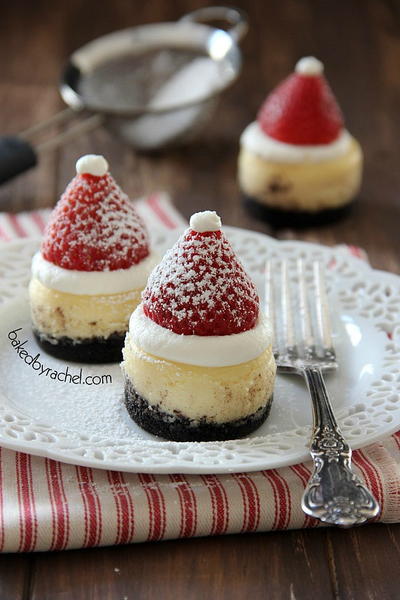 Mini Santa Hat Cheesecakes Mini Santa Hat Cheesecakes
