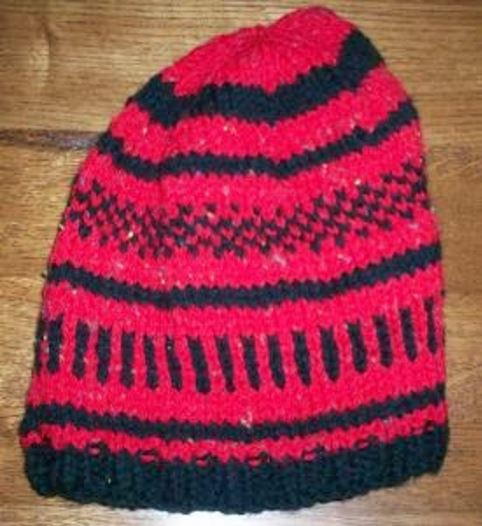 Red and Black Colorwork Hat