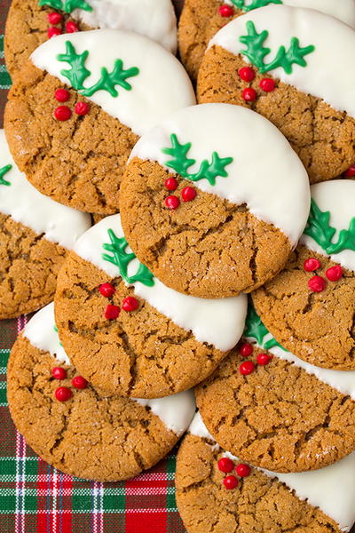 White Chocolate Dipped Ginger Cookies White Chocolate Dipped Ginger Cookies