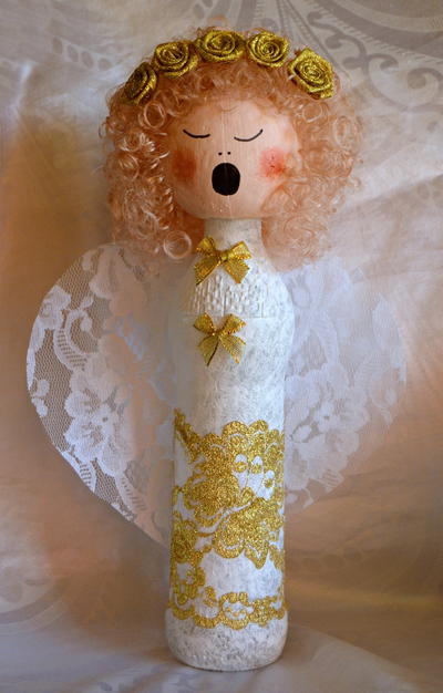 Wine Bottle Angel DIY Christmas Decoration