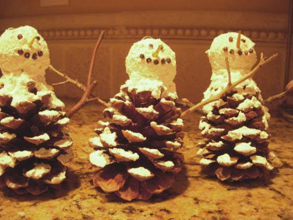 Pinecone Snowman Ornament Pinecone Snowman Ornament