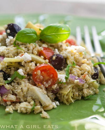 Artichoke and Pesto Mediterranean Quinoa Salad Artichoke and Pesto Mediterranean Quinoa Salad