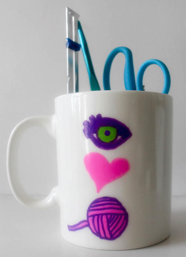 Eye Heart Yarn (I Love Yarn) Mug Tutorial