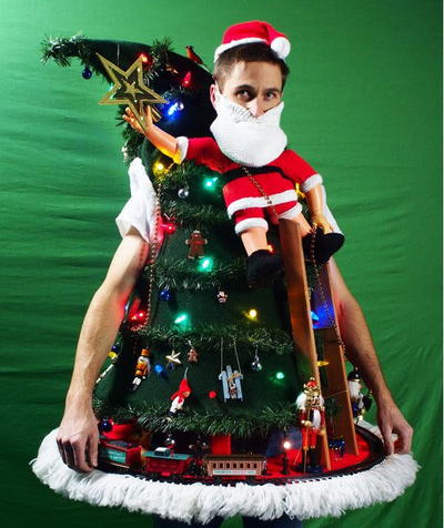 "Tipping the Ladder" DIY Ugly Christmas Sweater