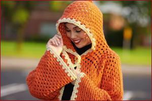 Orange Creamsicle Hooded Cardigan