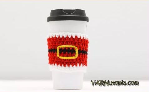 Santa Buckle Crochet Cup Cozy