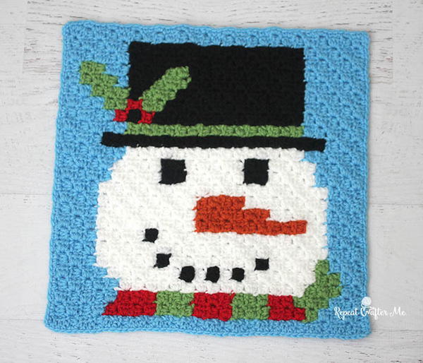 Have a Pixel Christmas Snowman Square