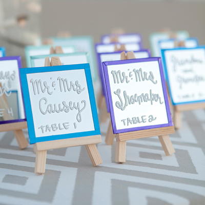 Mini Mirror Escort Cards