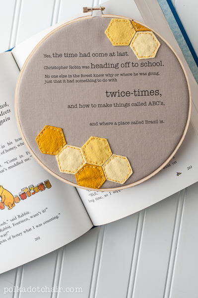 Winnie the Pooh Embroidery Art Winnie the Pooh Inspired Embroidery Art