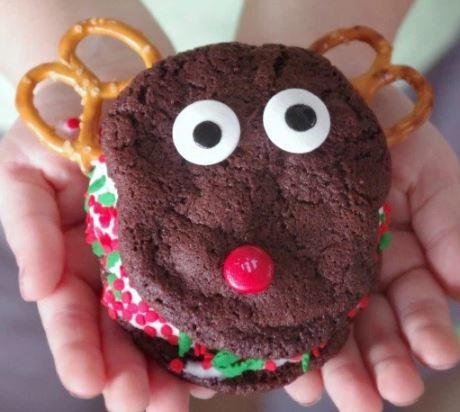 Reindeer Homemade Ice Cream Sandwich Reindeer Homemade Ice Cream Sandwich
