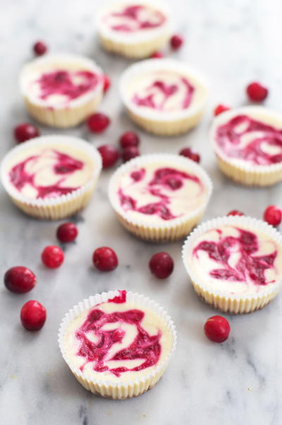 Cranberry Swirl Mini Cheesecakes Cranberry Swirl Mini Cheesecakes