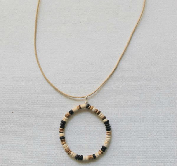 Beaded Hoop Necklace Pendant Beaded Hoop Necklace Pendant