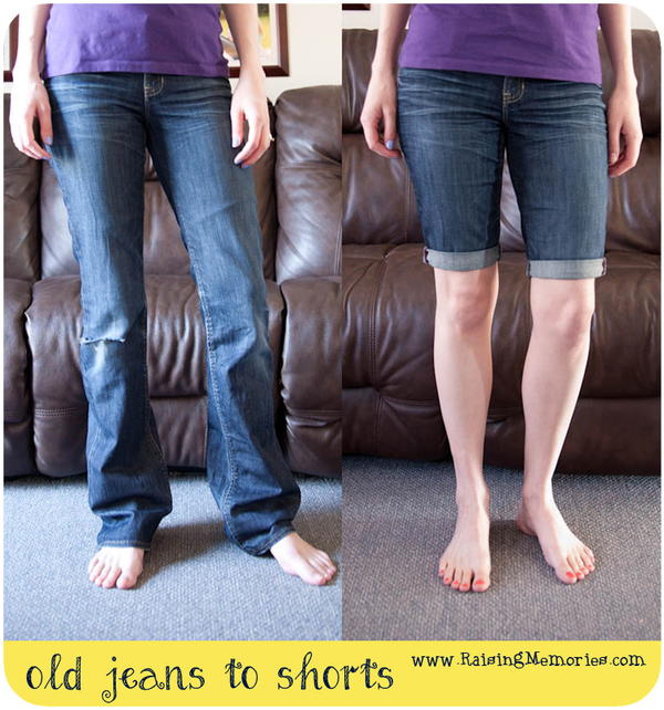 How to Turn Holey Jeans into Shorts How to Turn Holey Jeans into Shorts