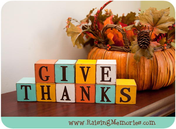 Decorative Give Thanks Blocks Decorative Give Thanks Blocks