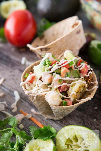 Shrimp Taco Cups Shrimp Taco Cups