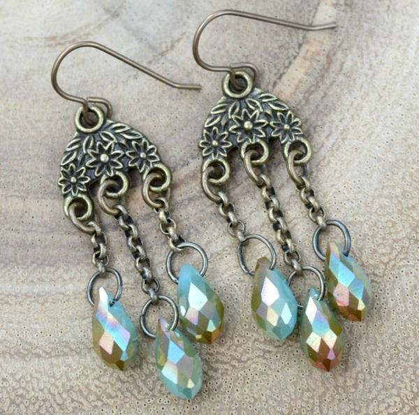Crystallized Chandelier Drop Earrings Crystallized Chandelier Drop Earrings