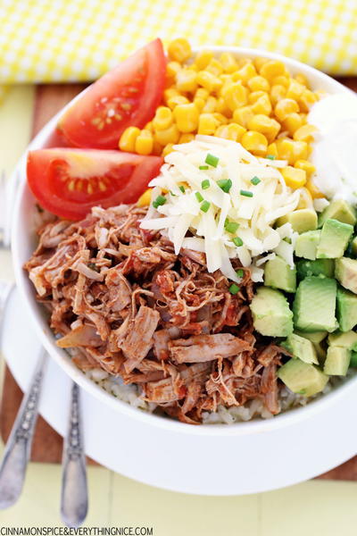 Slow Cooker Pork Burrito Bowls