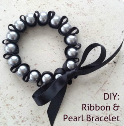 Stunning Ribbon and Pearl Bracelet