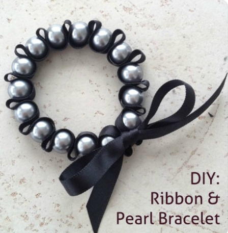 Stunning Ribbon and Pearl Bracelet