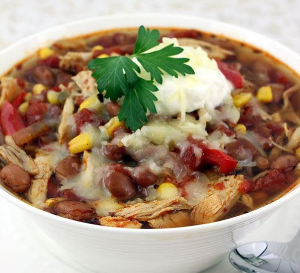 Slow Cooker Shredded Chicken Chili Slow Cooker Shredded Chicken Chili