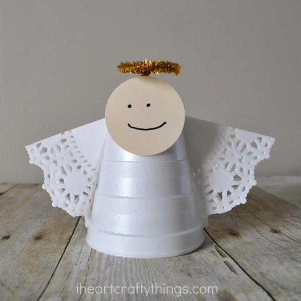 Simple Foam Cup Christmas Angel Simple Foam Cup Christmas Angel
