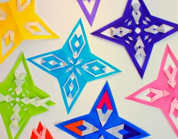 Christmas Star Origami Paper Ornaments Christmas Star Origami Paper Ornaments