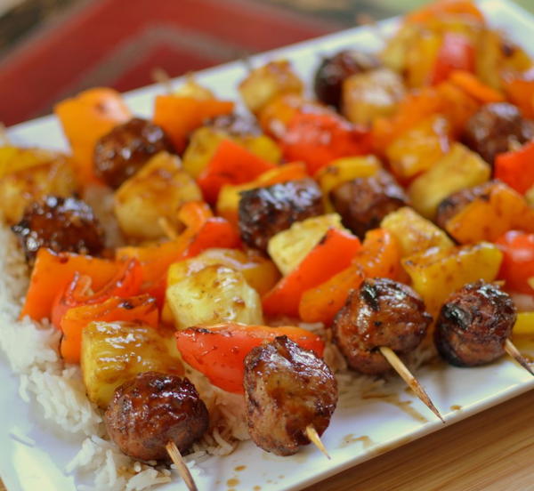 Teriyaki Chicken Meatball Skewers Teriyaki Chicken Meatball Skewers