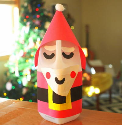 Simple Santa Claus Milk Jug Craft