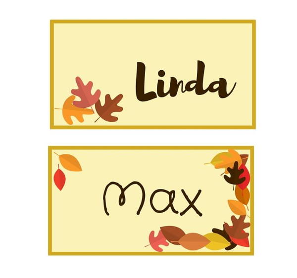 Autumn Leaf Printable Place Cards Autumn Leaf Printable Place Cards