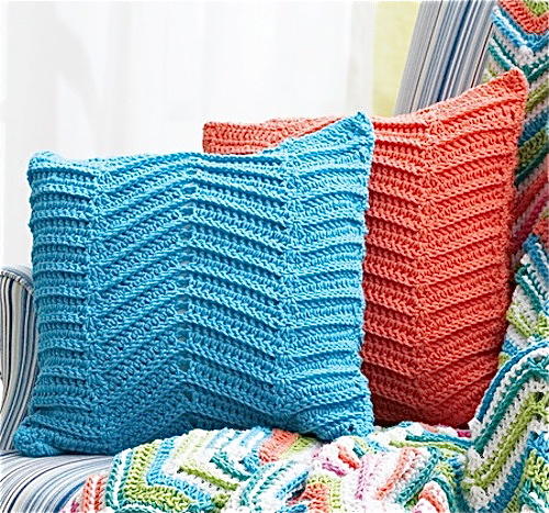 Crocheted Zigzag Chevron Pillows Crocheted Zigzag Chevron Pillows