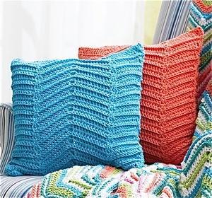 Crocheted Zigzag / Chevron Pillows