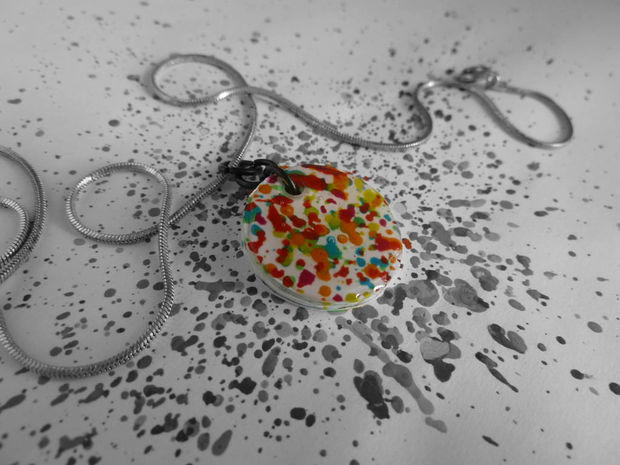 Splatter Paint Necklace Pendant Splatter Paint Necklace Pendant