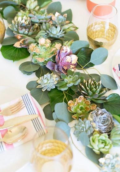 Succulent Garden DIY Table Runner Succulent Garden DIY Table Runner