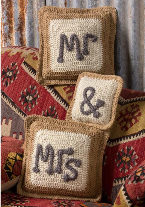 Mr  Mrs Crochet Pillows Mr  Mrs Crochet Pillows