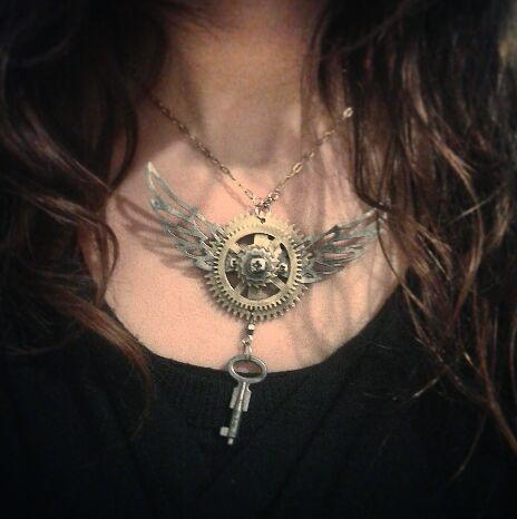 Winged Steampunk Statement Necklace Winged Steampunk Statement Necklace
