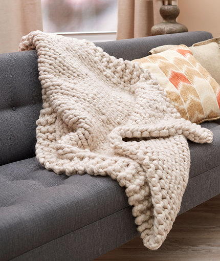 Wonderful Big Stitch Throw Allfreeknitting Com