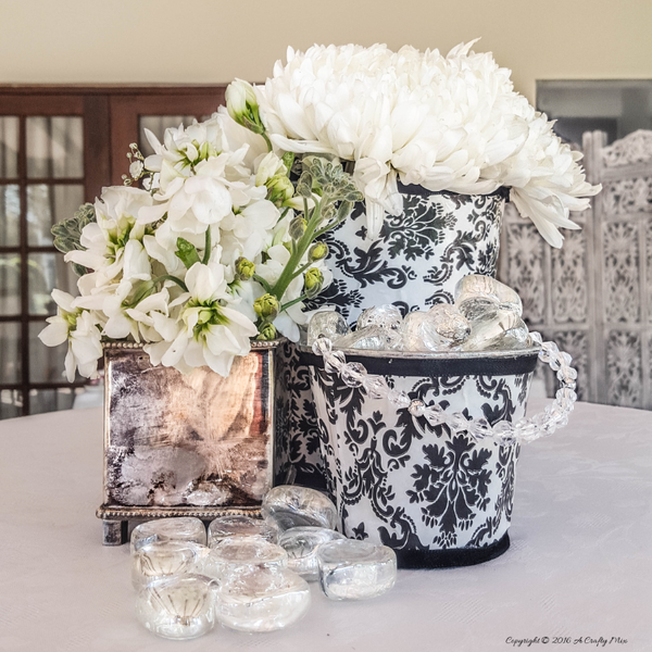 Delightful Damask Bucket Makeover Delightful Damask Bucket Makeover