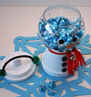 Christmas Snowman Candy Bowl