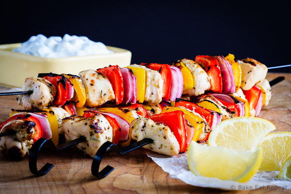 Greek Chicken Kabobs with Tzatziki Sauce Greek Chicken Kabobs with Tzatziki Sauce