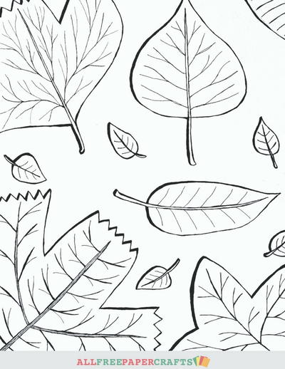 Cascading Fall Leaves Printable Coloring Pages
