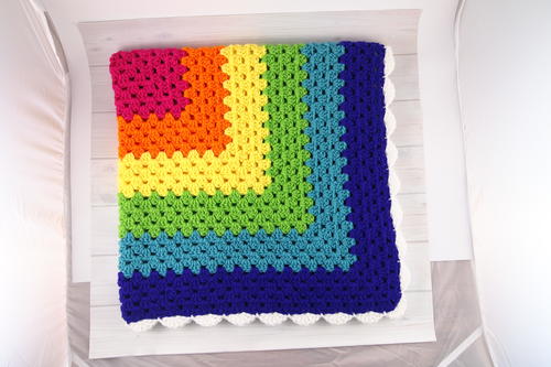 Crochet the Rainbow Granny Square Throw