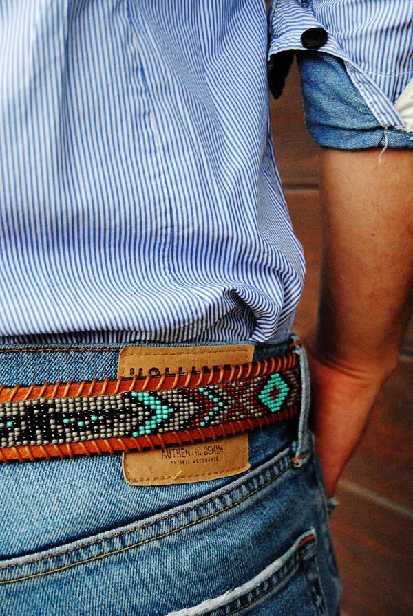 American Indian-Inspired Beaded Belt